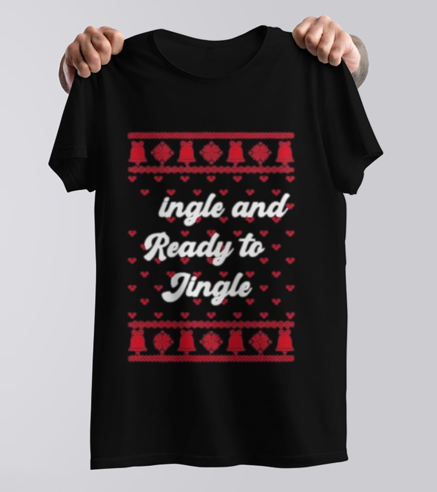 Single And Ready To Jingle Ugly Holiday Christmas Bells Hearts T-Shirt