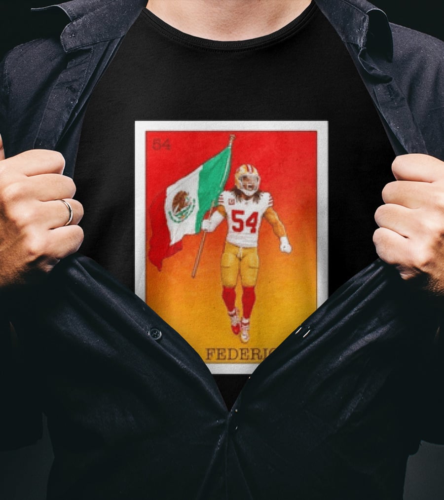 Fred Warner San Francisco 49ers El Federico Loteria Card Mexican Flag Icon 54 T-Shirt