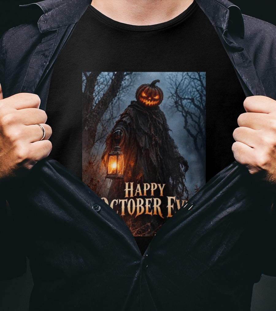 Happy October Eve Halloween Pumpkin Lantern Vibes T-Shirt
