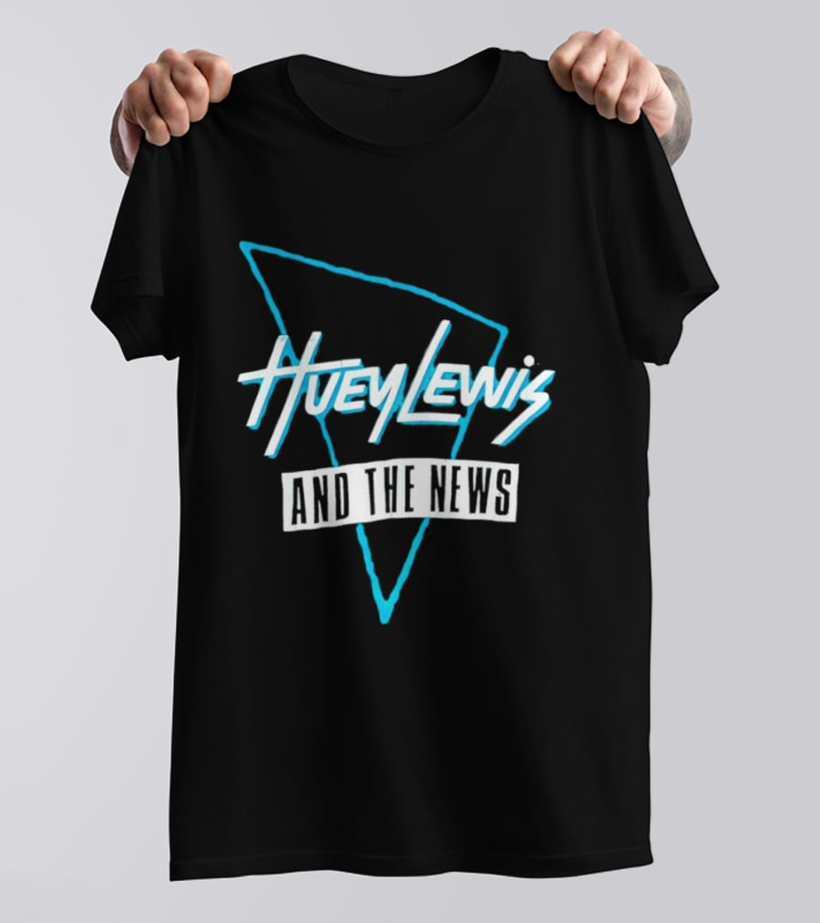 Huey Lewis And The News Retro Logo Triangular T-Shirt