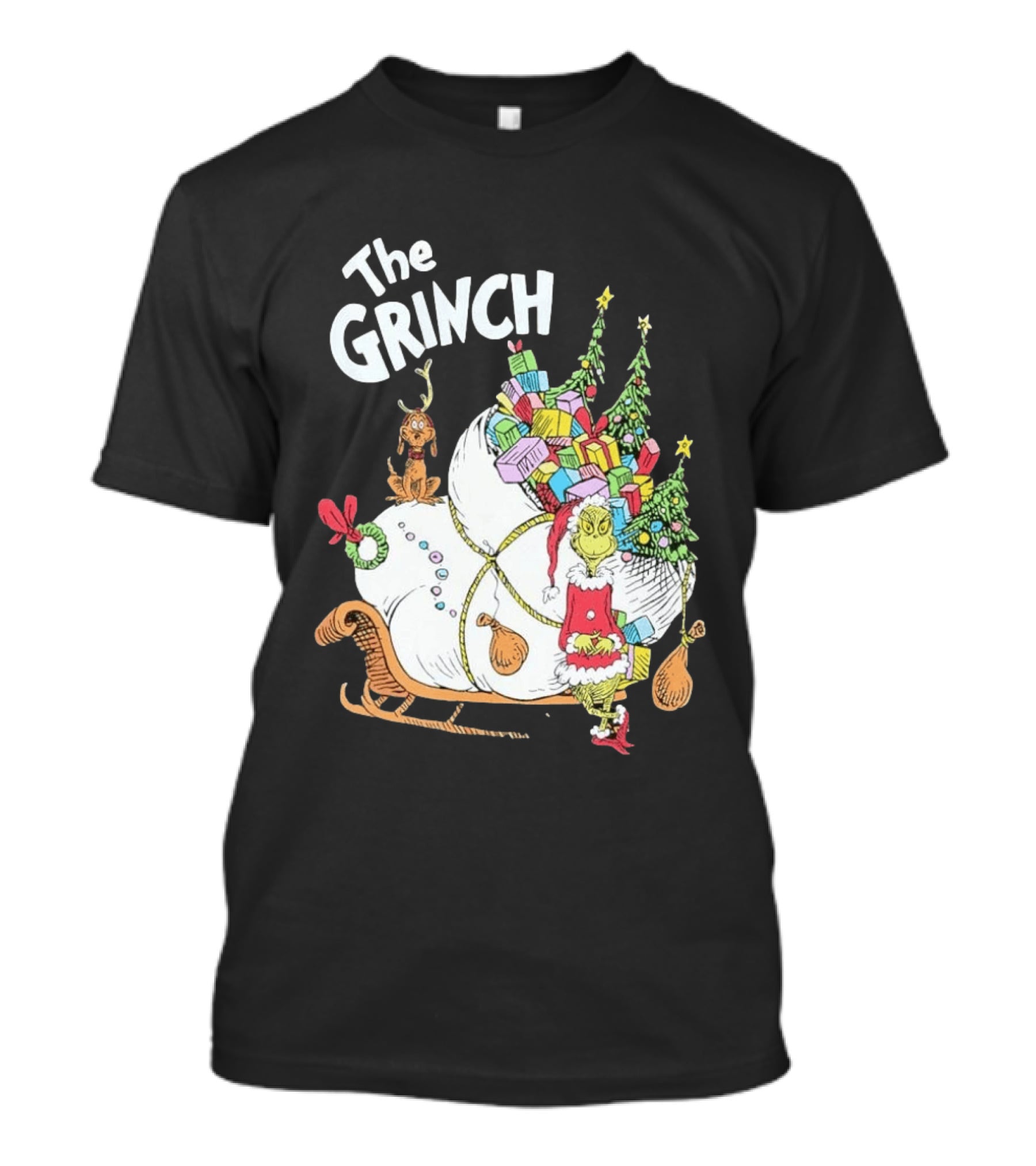 The Grinch Christmas Sleigh With Max And Presents T-Shirt