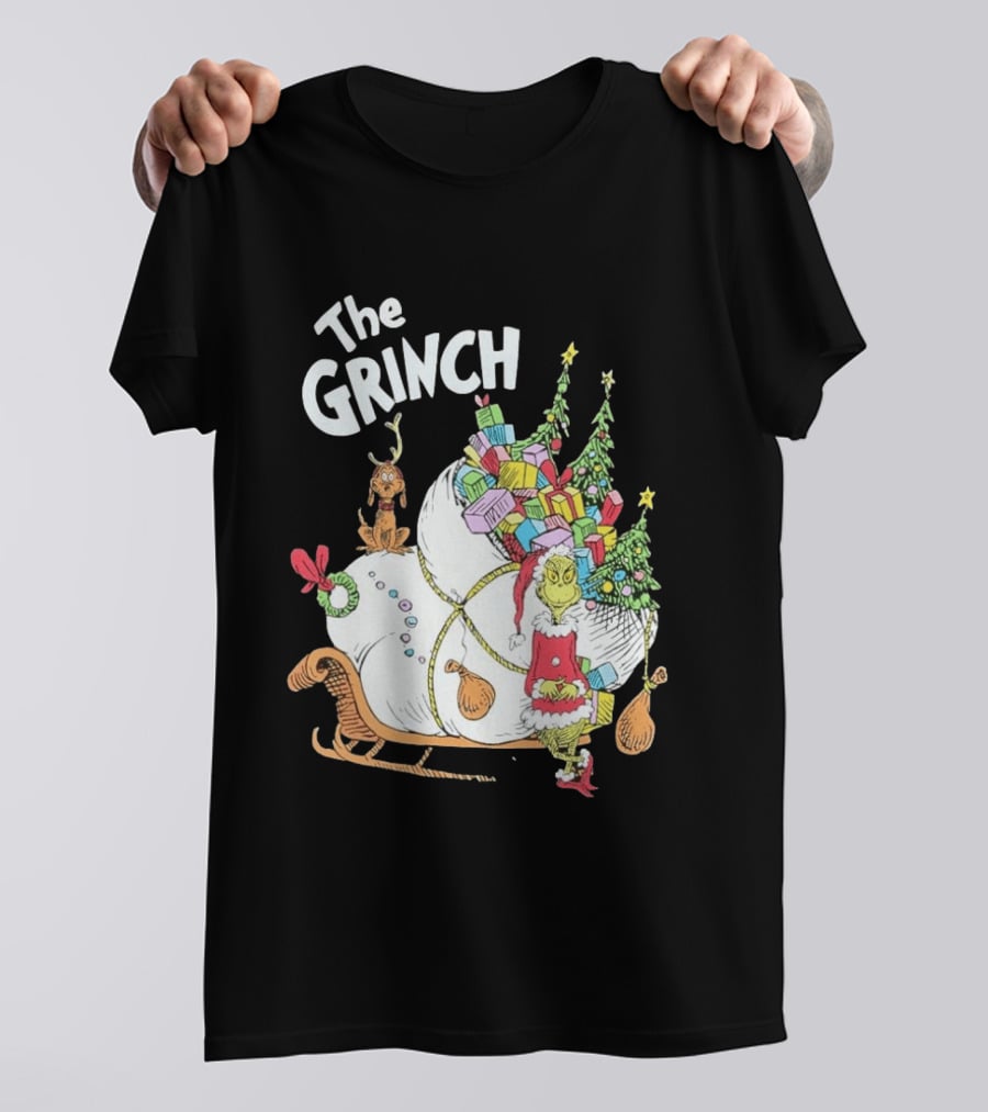 The Grinch Christmas Sleigh With Max And Presents T-Shirt