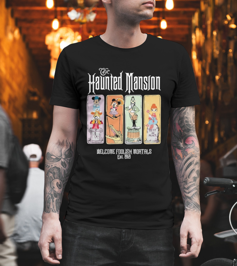 The Haunted Mansion Welcome Foolish Mortals Est 1969 Distressed T-Shirt