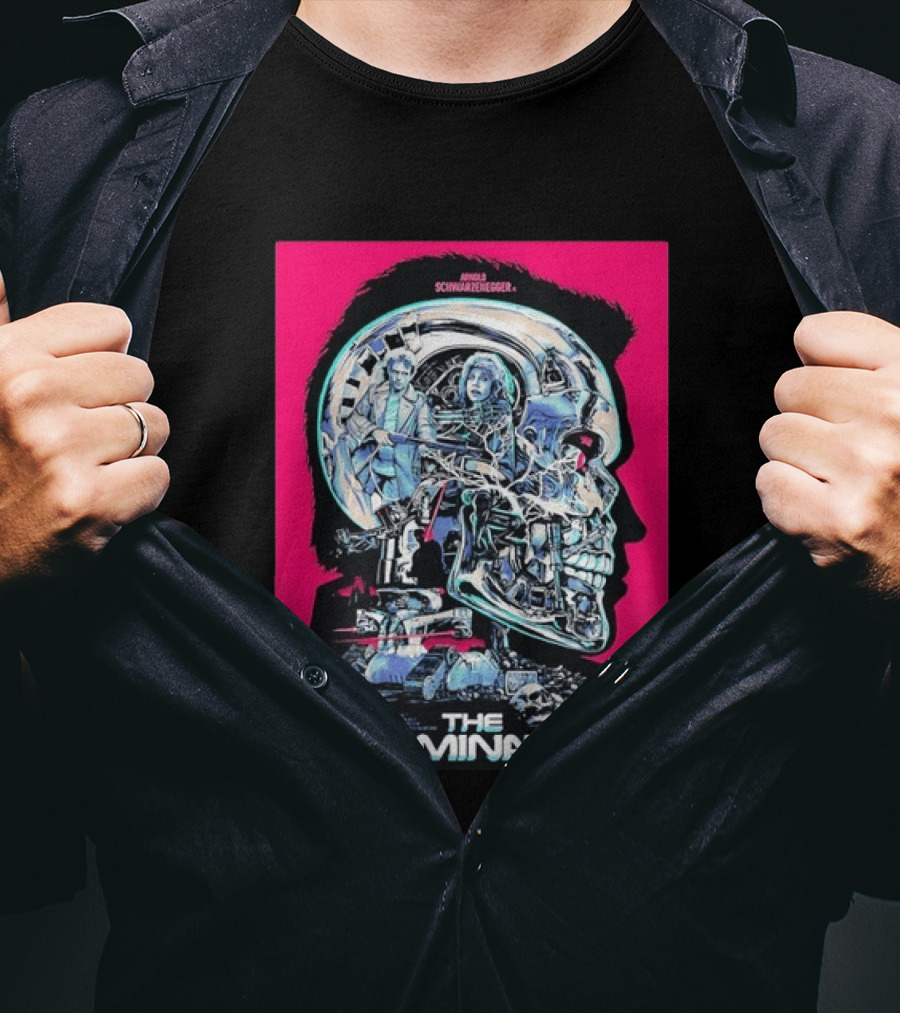 Arnold Schwarzenegger The Terminator Cybernetic Skull T-Shirt