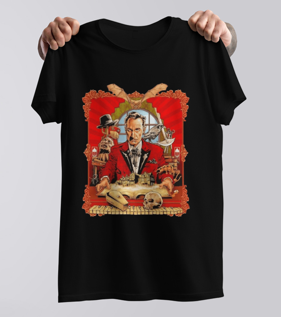 Vincent Price Horror Icon Vintage Art Classic Spooky Gothic T-Shirt