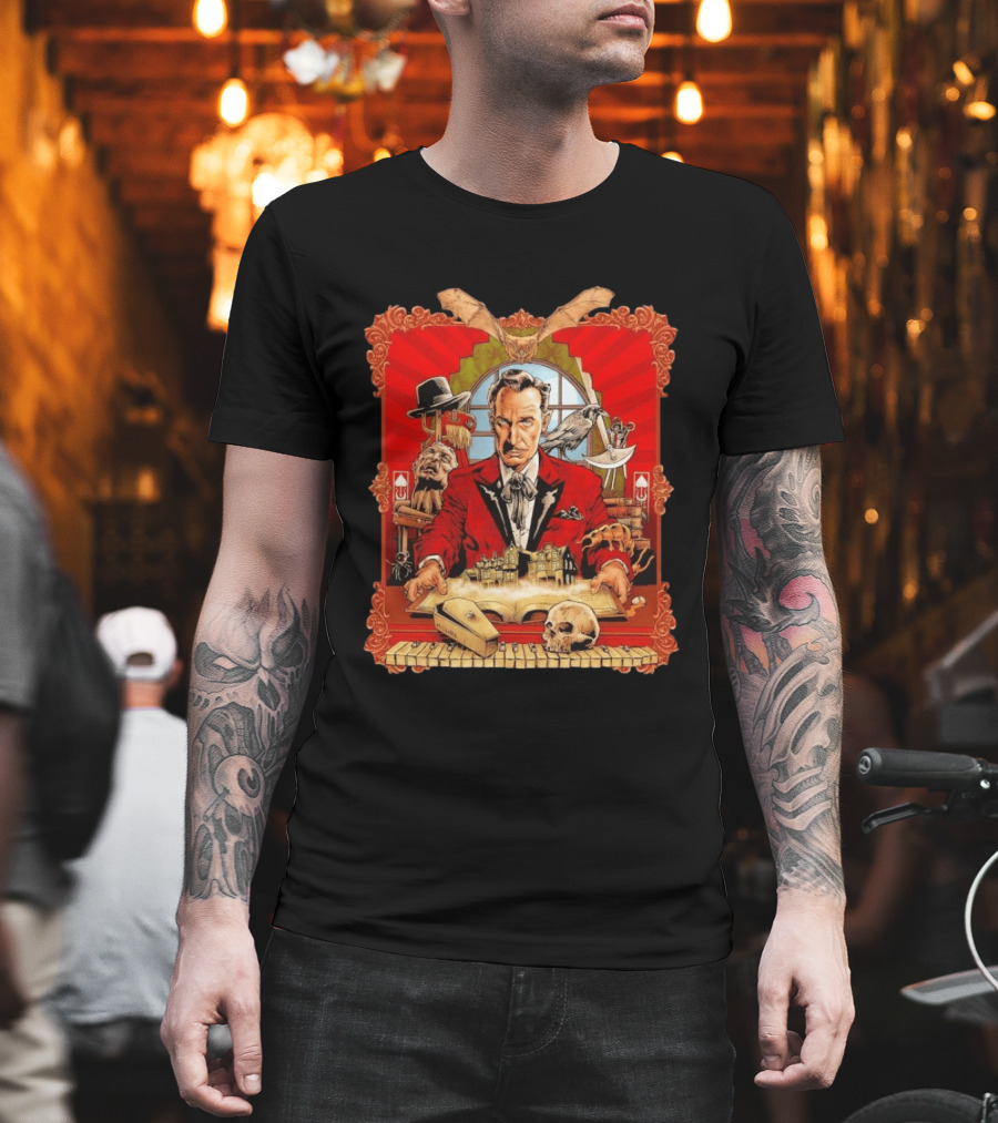 Vincent Price Horror Icon Vintage Art Classic Spooky Gothic T-Shirt