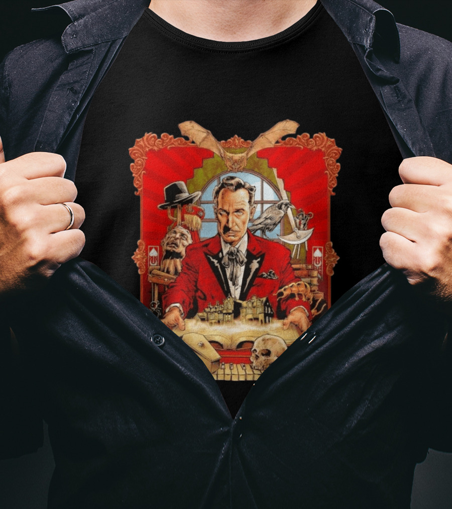 Vincent Price Horror Icon Vintage Art Classic Spooky Gothic T-Shirt
