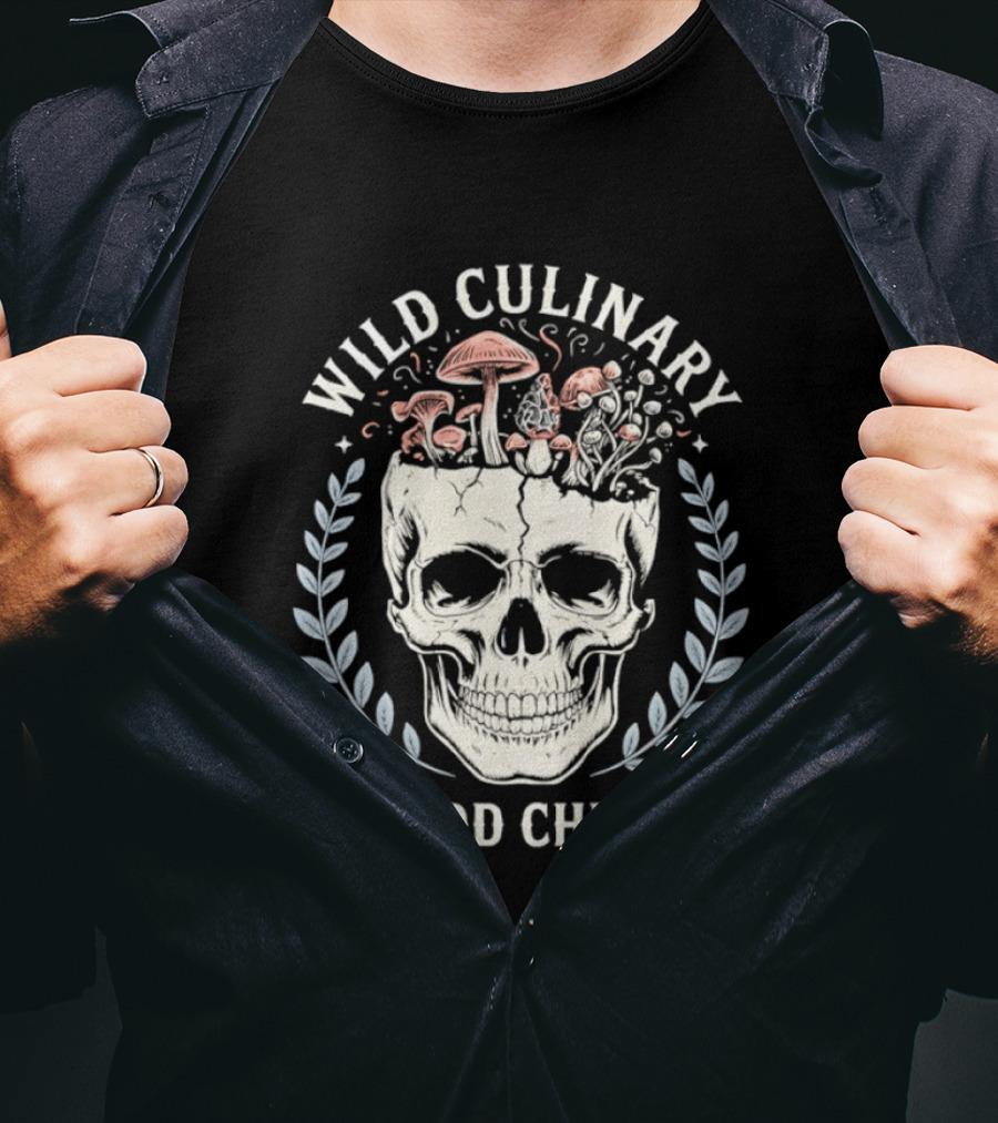 Wild Culinary Odd Chef Skull Mushroom T-Shirt