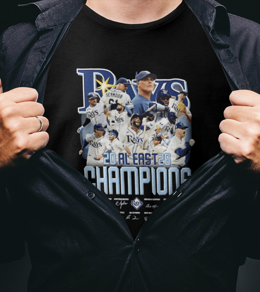Rays 20 AL East Champions Featuring Seymour Diaz Caminero Aranda Simpson T-Shirt
