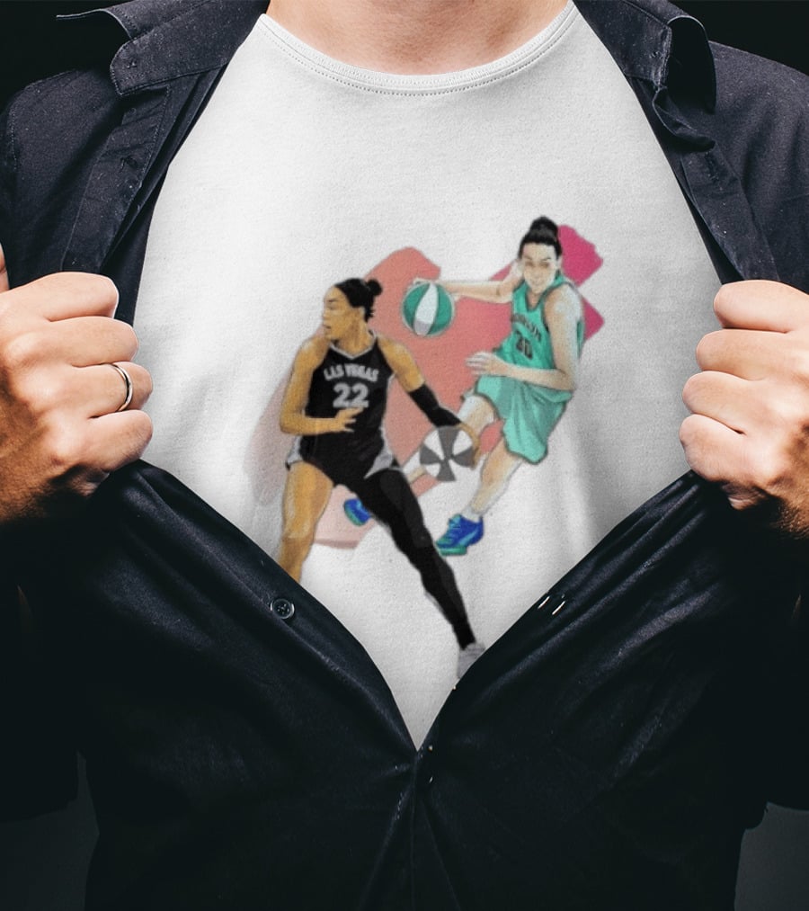 Las Vegas A'ja Wilson 22 And Brooklyn Breanna Stewart 30 T-Shirt