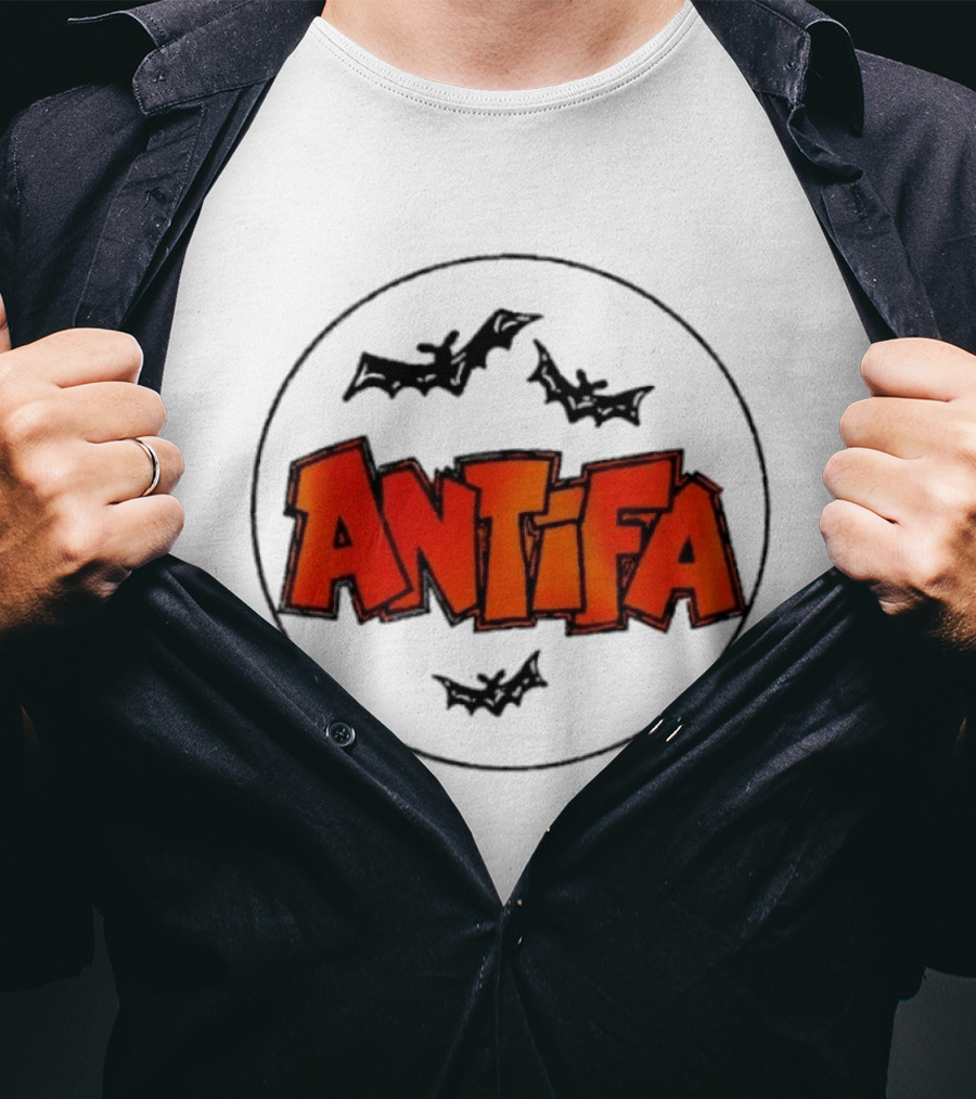 Antifa Spooky Halloween Bat Bats Political T-Shirt
