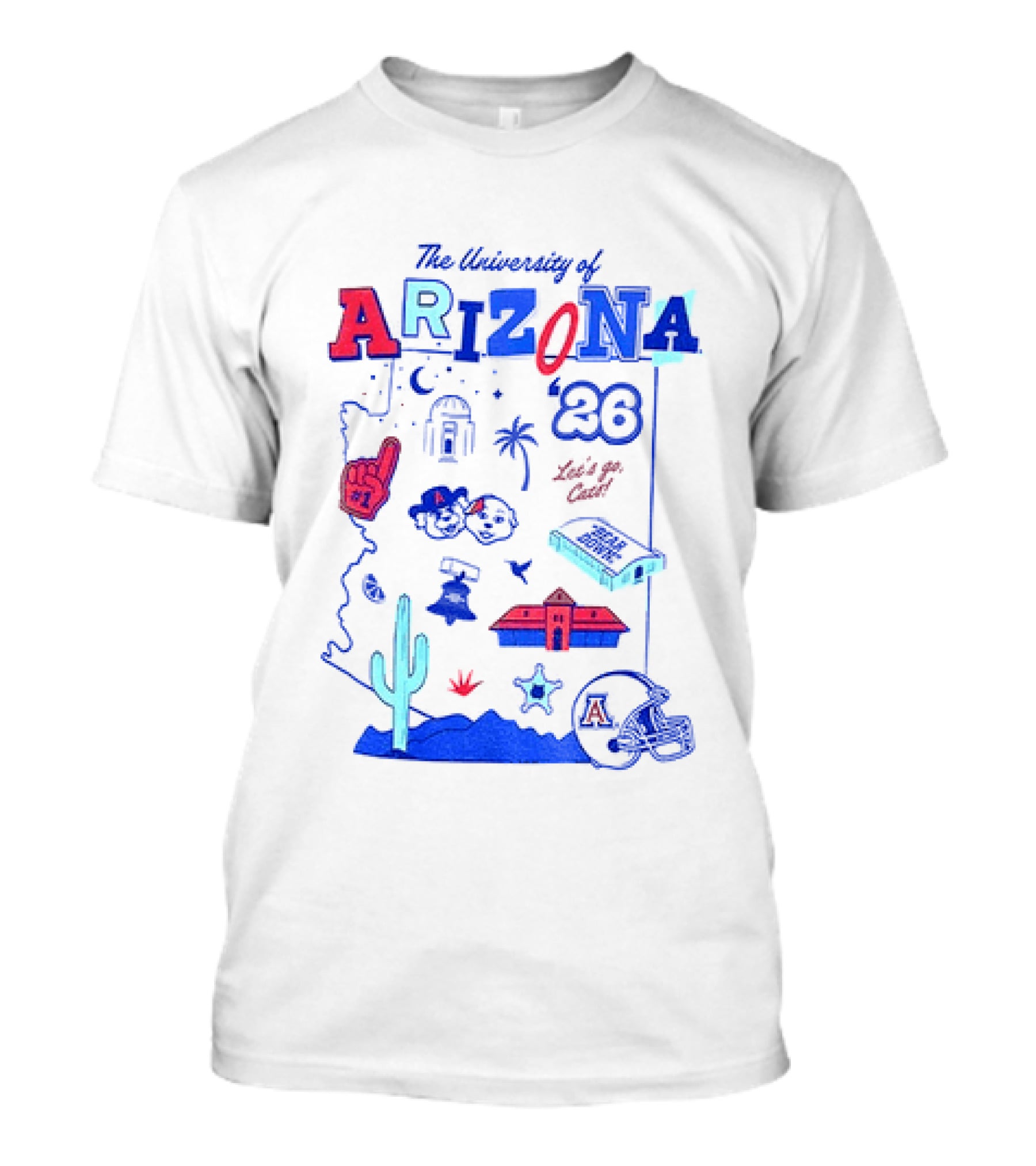 University Of Arizona Wildcats Bear Down 26 Let's Go Cats Arizona 20 T-Shirt