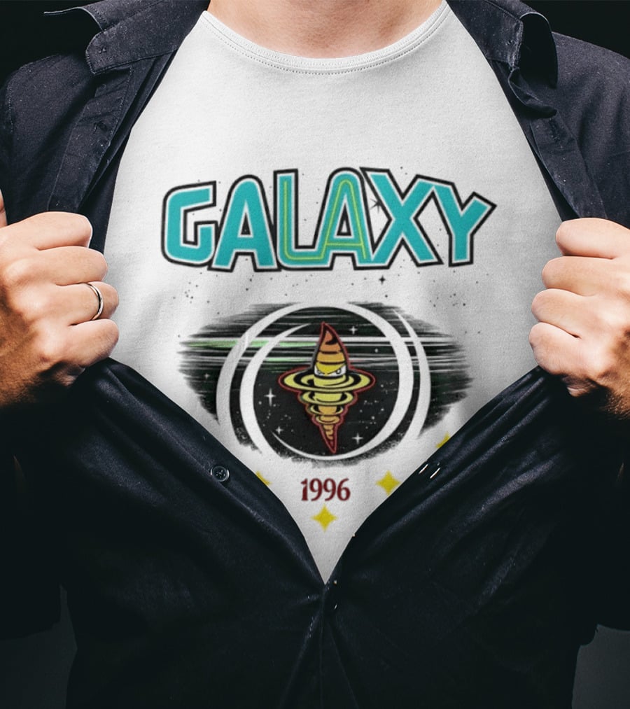LA Galaxy M&N X Culture Kings Our LA Our Galaxy 1996 Planet Spiral T-Shirt