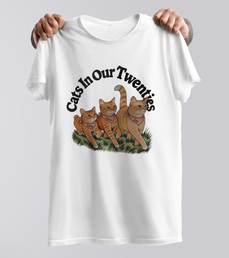 Cats In Our Twenties Sunny Saturn Leo Trio T-Shirt
