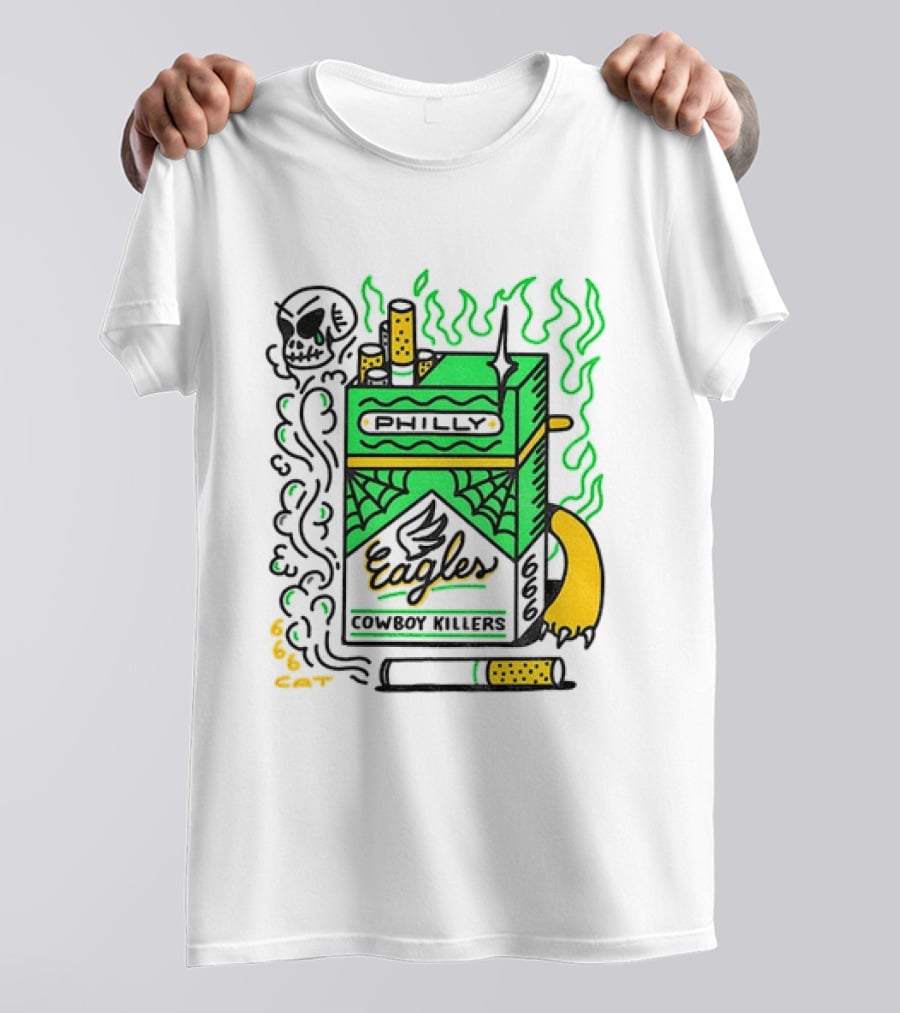 Philly Eagles Cowboy Killers 666 Cigarette Pack T-Shirt