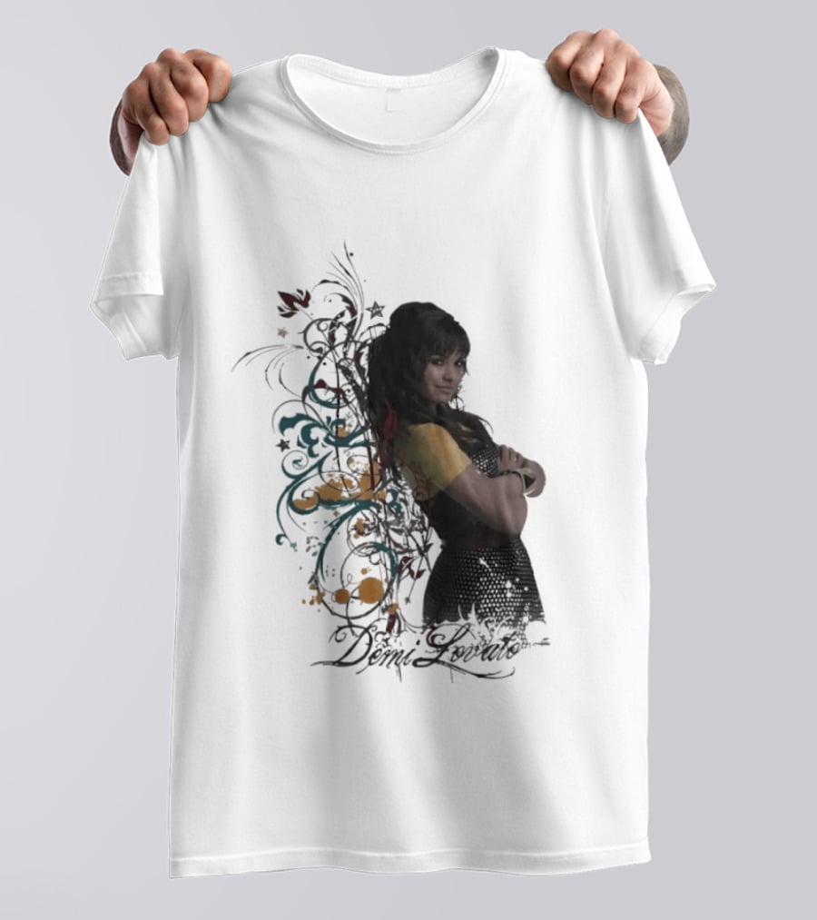 Demi Lovato Floral Music Artist Vibrant Pop Star T-Shirt