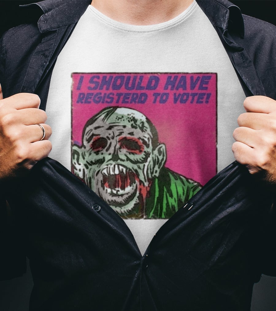 Zombie Meme I Should Have Registered To Vote תובבש Uteזחגרט Zombiebo T-Shirt