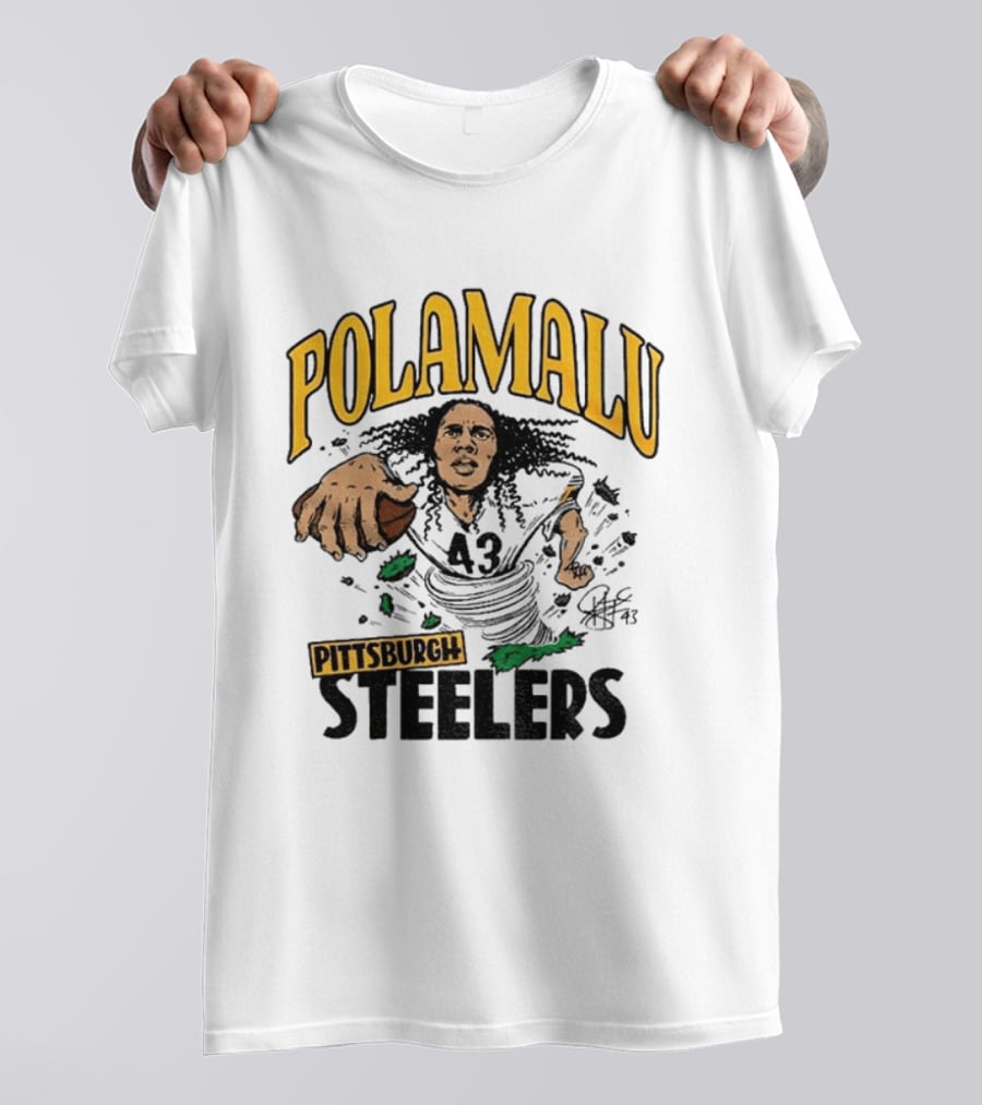 Polamalu Pittsburgh Steelers Caricature Player Number 43 T-Shirt