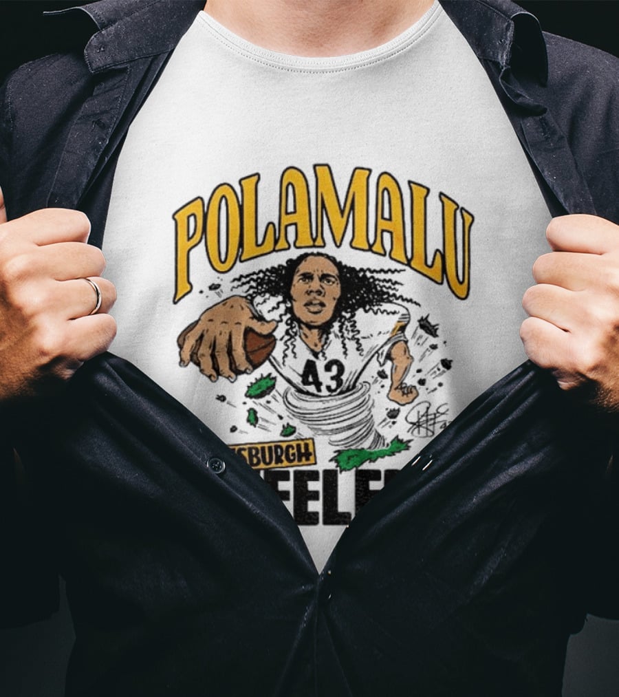 Polamalu Pittsburgh Steelers Caricature Player Number 43 T-Shirt