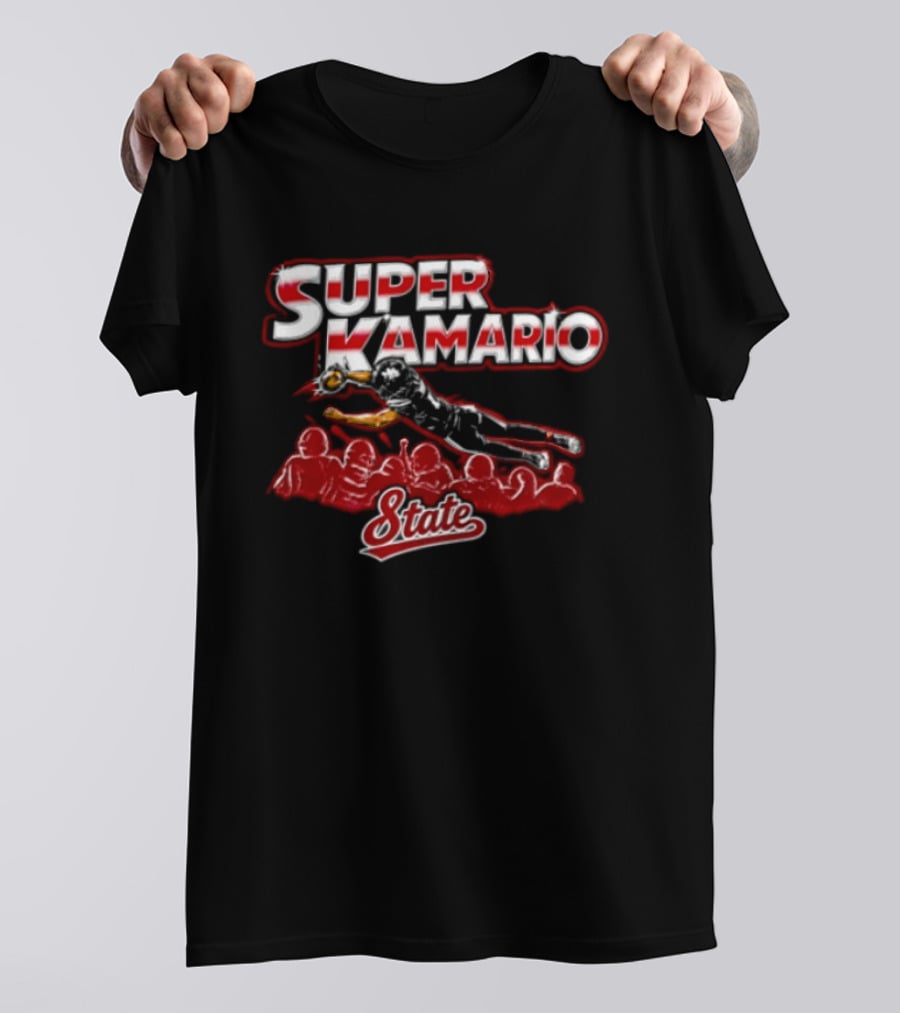 Super Kamario State Football Player Diving Catch Crowd T-Shirt