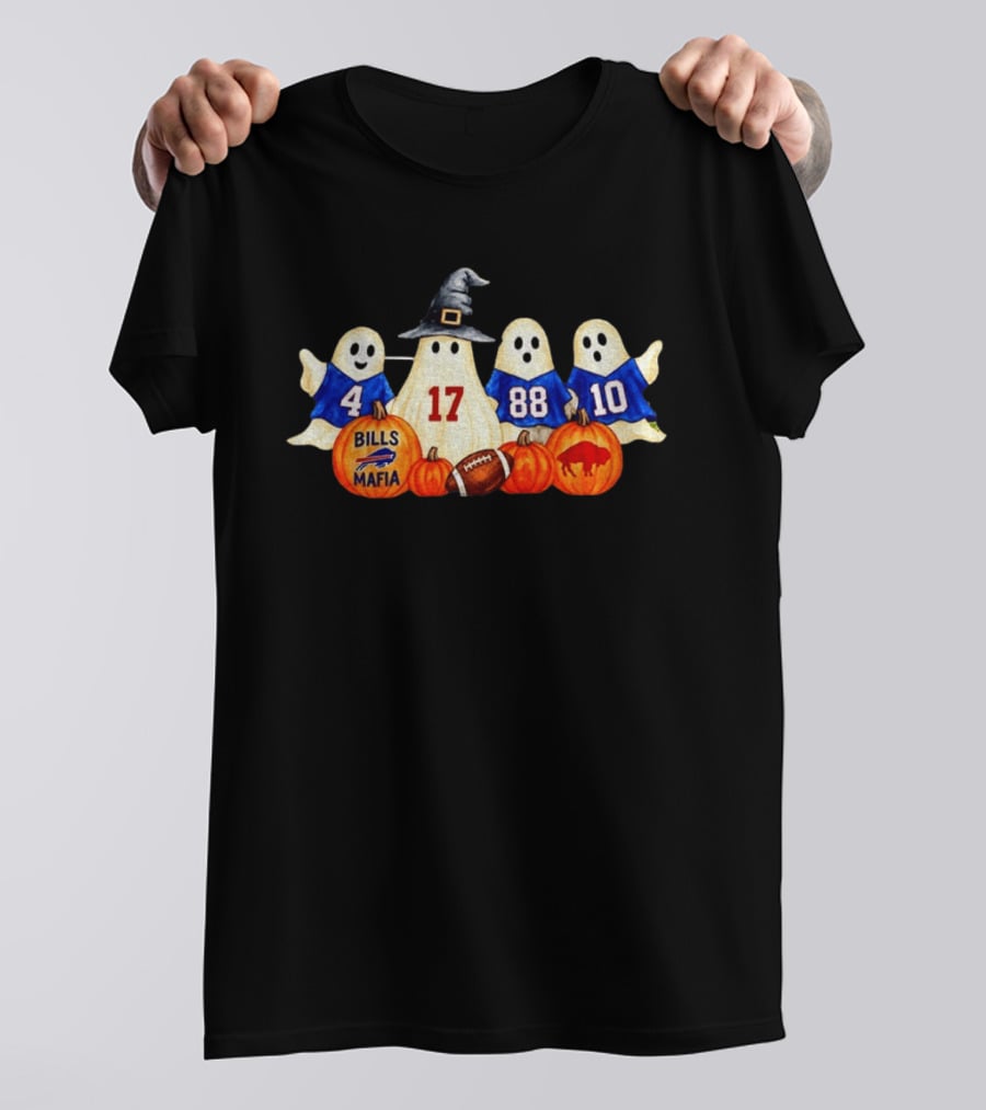 Buffalo Bills Mafia Halloween Ghosts Football 4 17 88 10 T-Shirt
