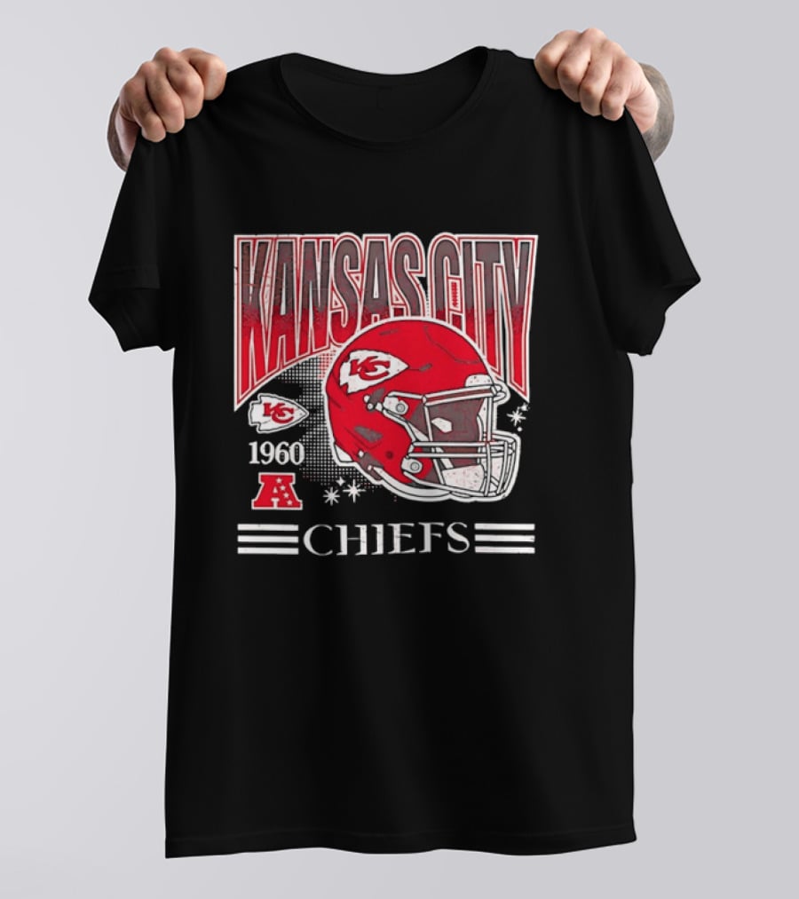 Kansas City Chiefs 1960 Red Helmet Distressed AFC T-Shirt