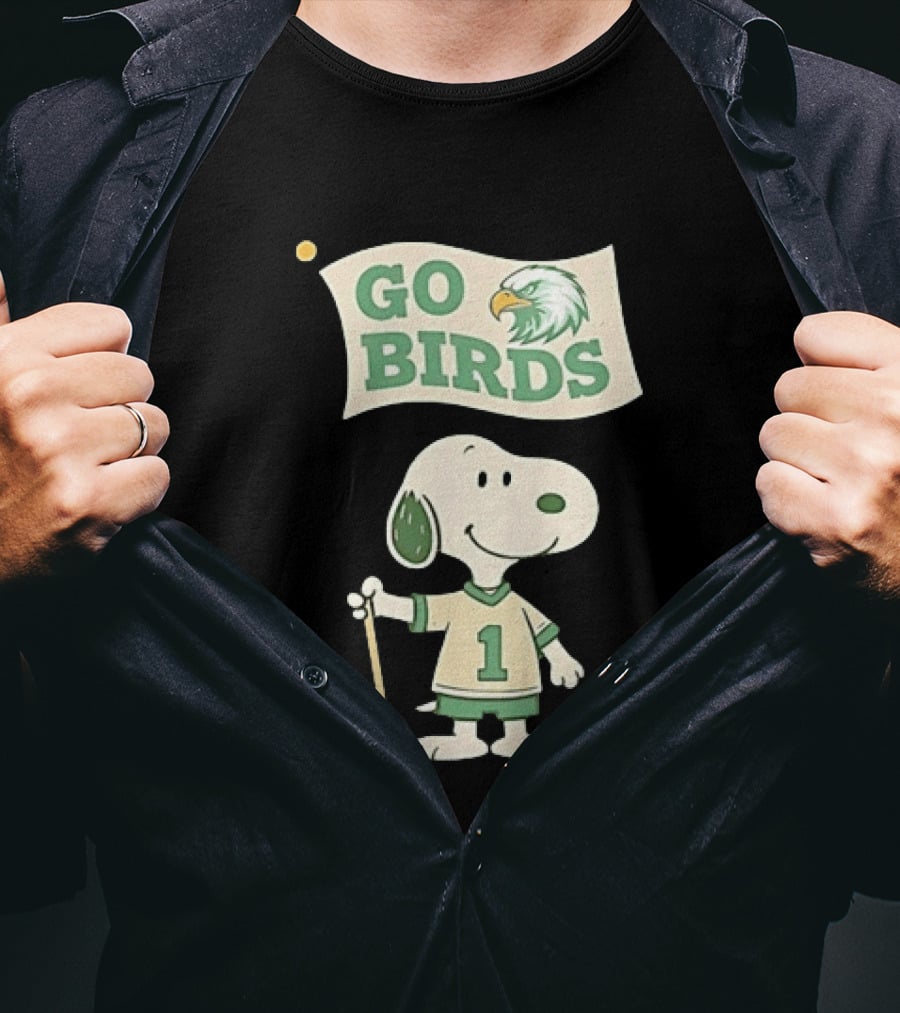 Snoopy Go Birds Philadelphia Eagles Team Spirit T-Shirt