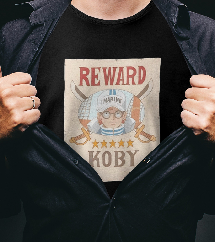 Reward Marine Koby One Piece Anime Five Stars T-Shirt