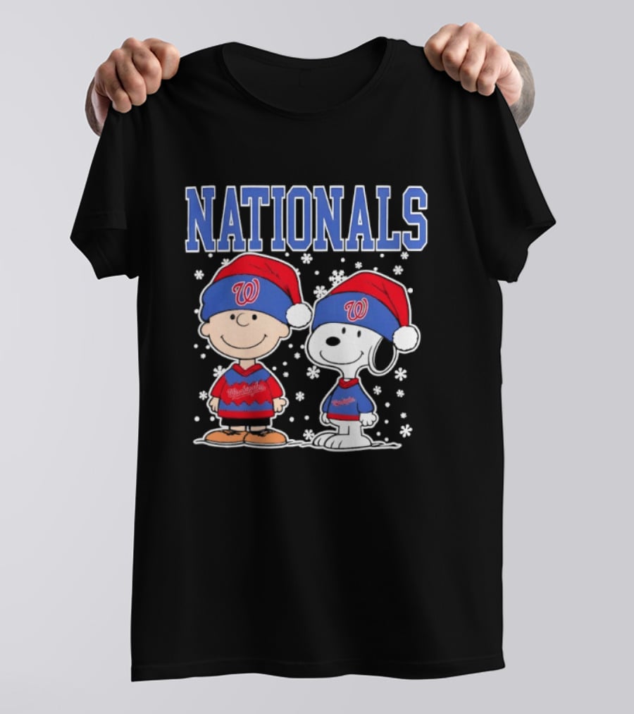 Charlie Brown Snoopy Nationals Christmas Snowflakes T-Shirt