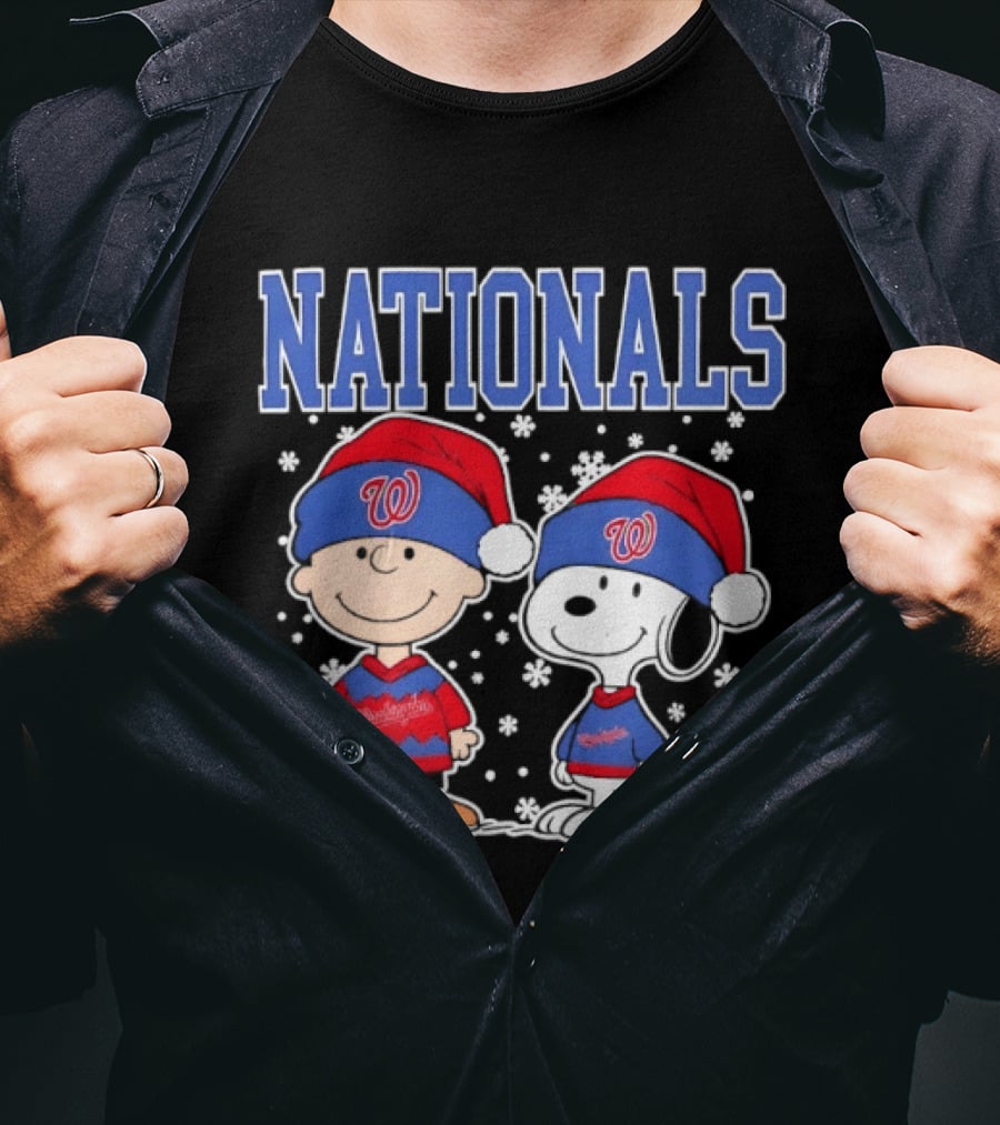 Charlie Brown Snoopy Nationals Christmas Snowflakes T-Shirt