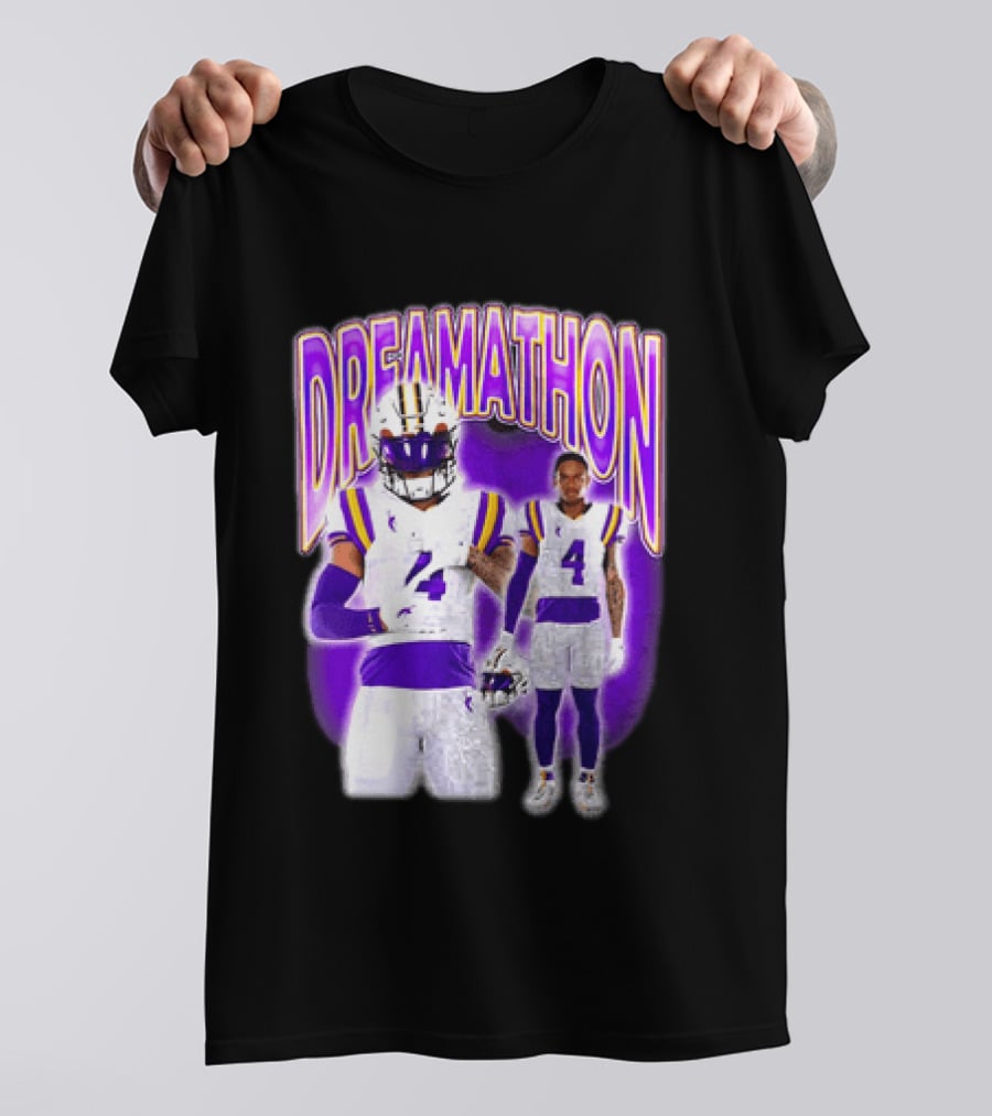 LSU Tigers Dreamathon Gotta Geaux To Work 2 Football 2 Sided T-Shirt