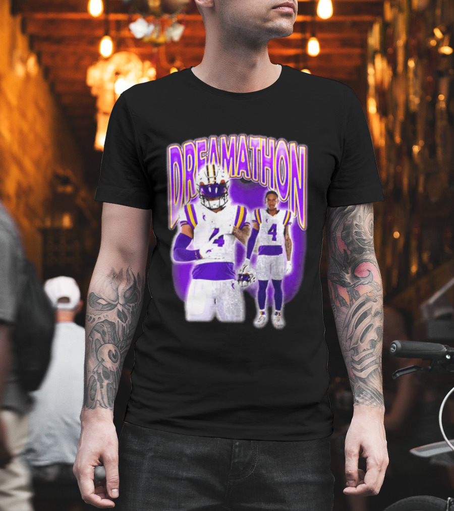LSU Tigers Dreamathon Gotta Geaux To Work 2 Football 2 Sided T-Shirt