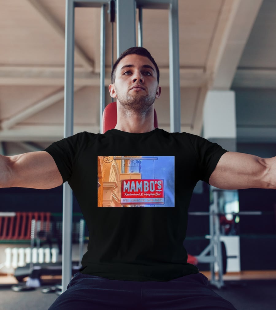 Mambo's Restaurant And Rooftop Bar Gumbo Seafood Steaks Oysters Po Boys T-Shirt