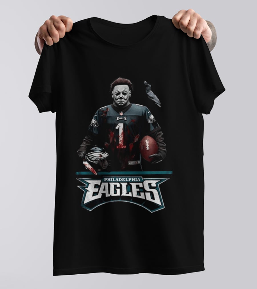 Philadelphia Eagles Michael Myers Halloween 2026 Football Horror T-Shirt
