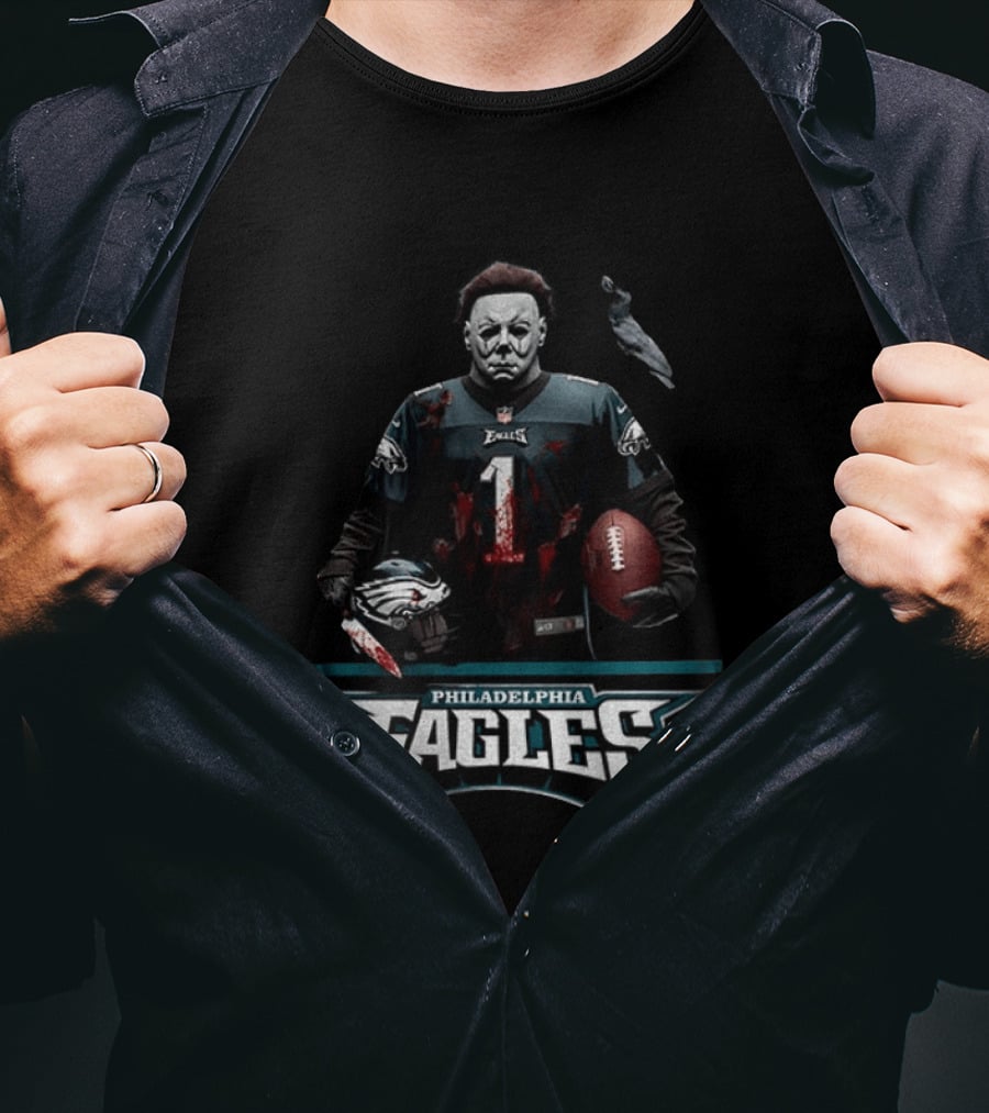 Philadelphia Eagles Michael Myers Halloween 2026 Football Horror T-Shirt