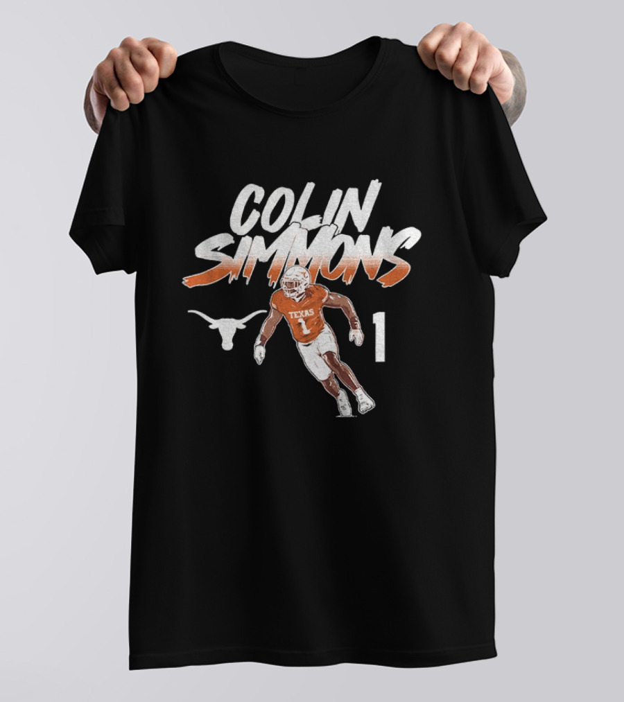 Texas Longhorns Football Colin Simmons Number 1 Pose T-Shirt