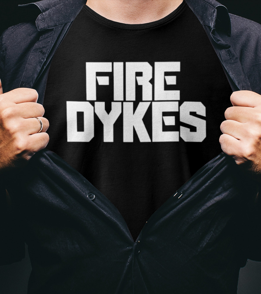 Lesbian Pride LGBTQ Queer Activism Fire Dykes T-Shirt