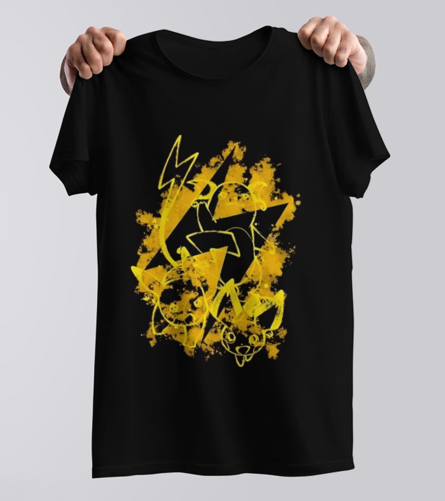 Pikachu Raichu Pichu Electric Evolution Pokemon Splash T-Shirt