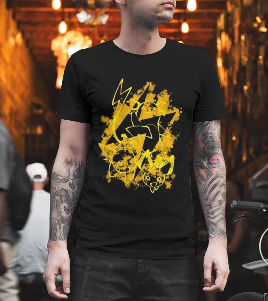 Pikachu Raichu Pichu Electric Evolution Pokemon Splash T-Shirt