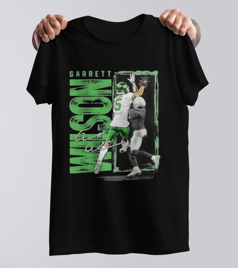 Garrett Wilson New York Jets Football Duo 5 Autograph Wilson Player Image T-Shirt