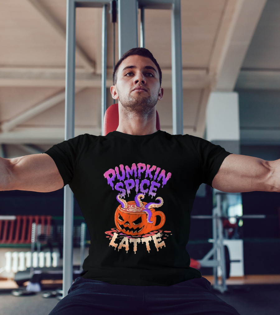 Pumpkin Spice Latte Tentacles Halloween Jack O' Lantern T-Shirt