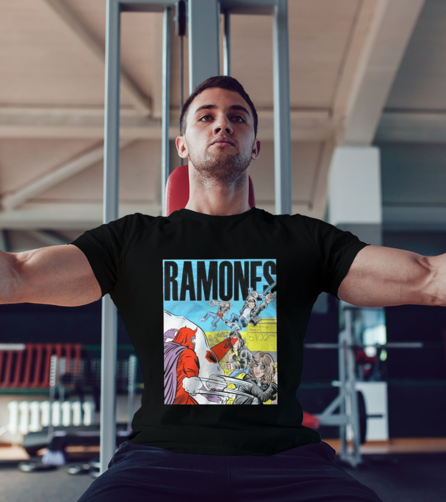 Ramones Rockaway Beach Comic Jack Kirby Style 102nd Street T-Shirt