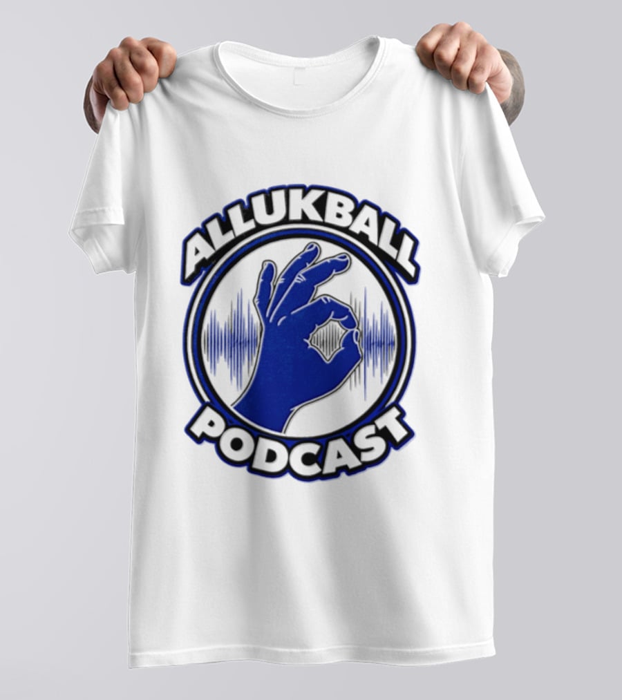 Allukball Podcast Logo Hand Gesture With Sound Waves T-Shirt