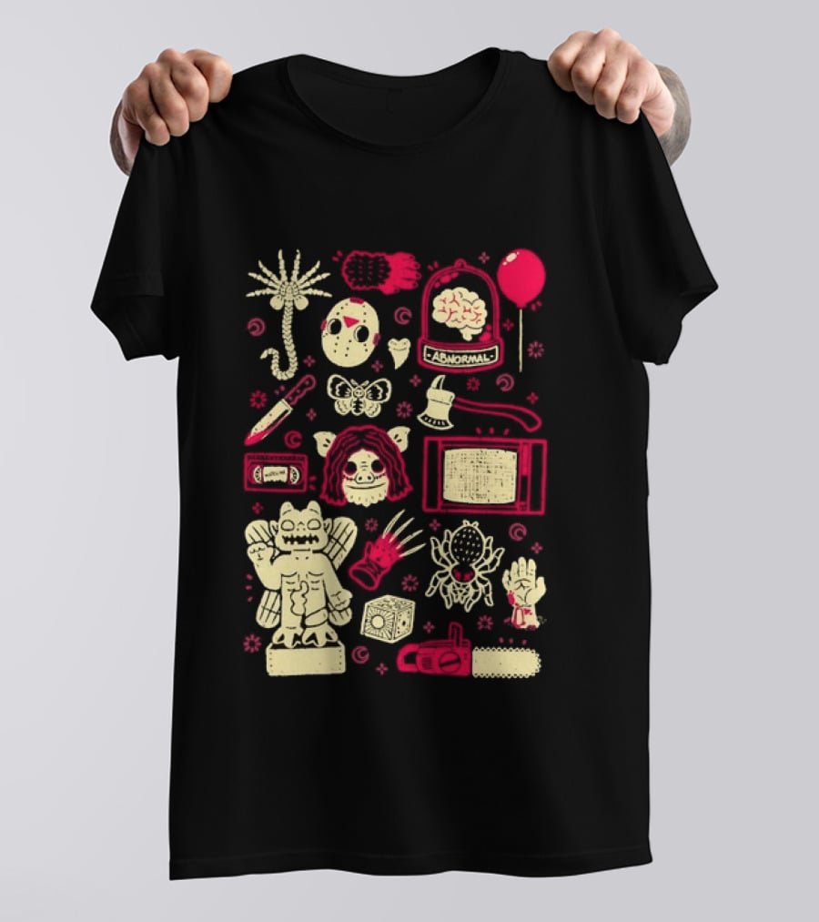 Horror Movie Slasher Mask Chainsaw Creepy Halloween T-Shirt