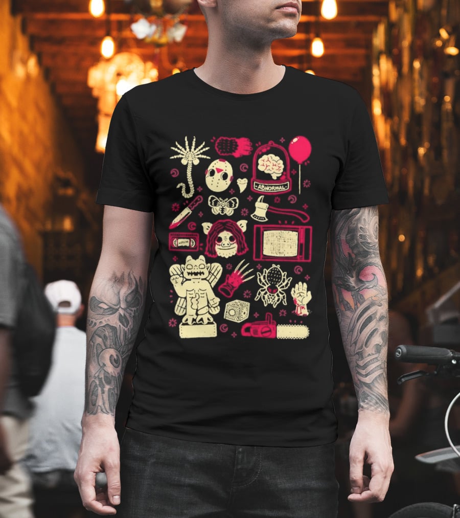 Horror Movie Slasher Mask Chainsaw Creepy Halloween T-Shirt