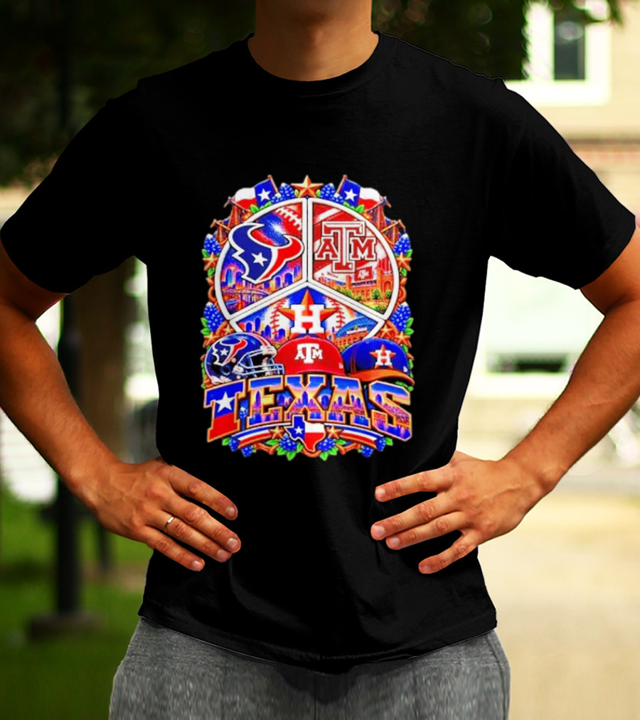 Houston Texans Texas A&M Aggies Houston Astros Texas Sports Team T-Shirt