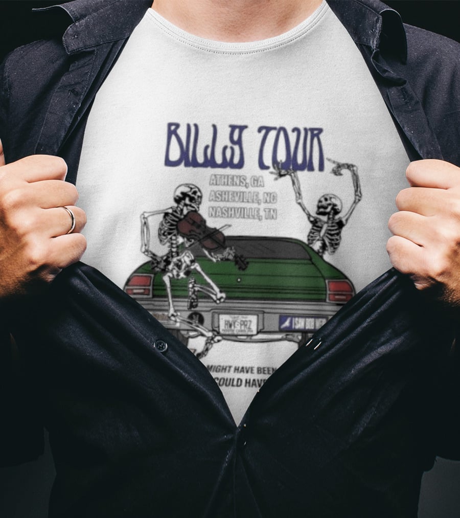Billy Tour Athens Asheville Nashville Feb 2026 It Might Have Been A Fiddle Vintage Car Characters T-Shirt