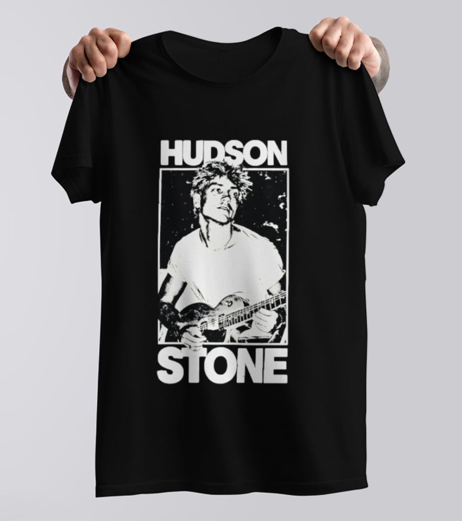 Hudson Stone Distressed Musician Black And White Image T-Shirt