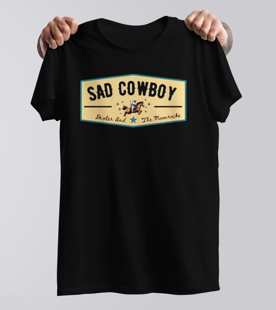 Sad Cowboy Dexter And The Moonrocks Vintage Country Rock Astronaut Horse Riding T-Shirt