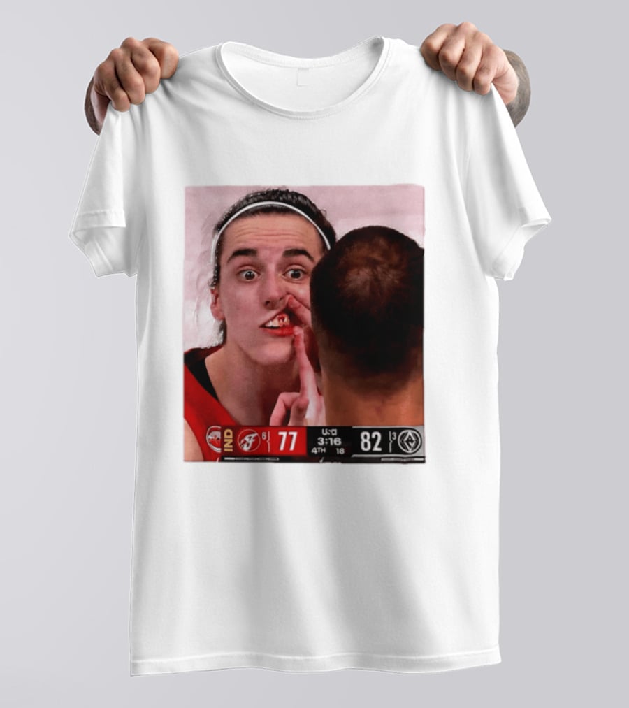 Caitlin Clark Injured Mouth Indiana Basketball Game Score 77 82 Fourth Quarter T-Shirt